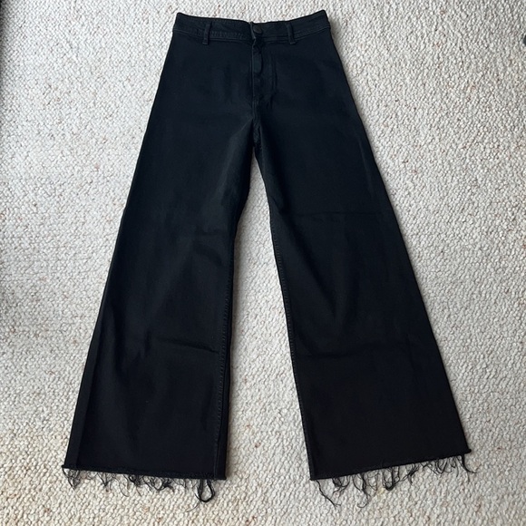Zara Marine (Sailor) Straight High Waisted Jeans Black 0 - Picture 5 of 11